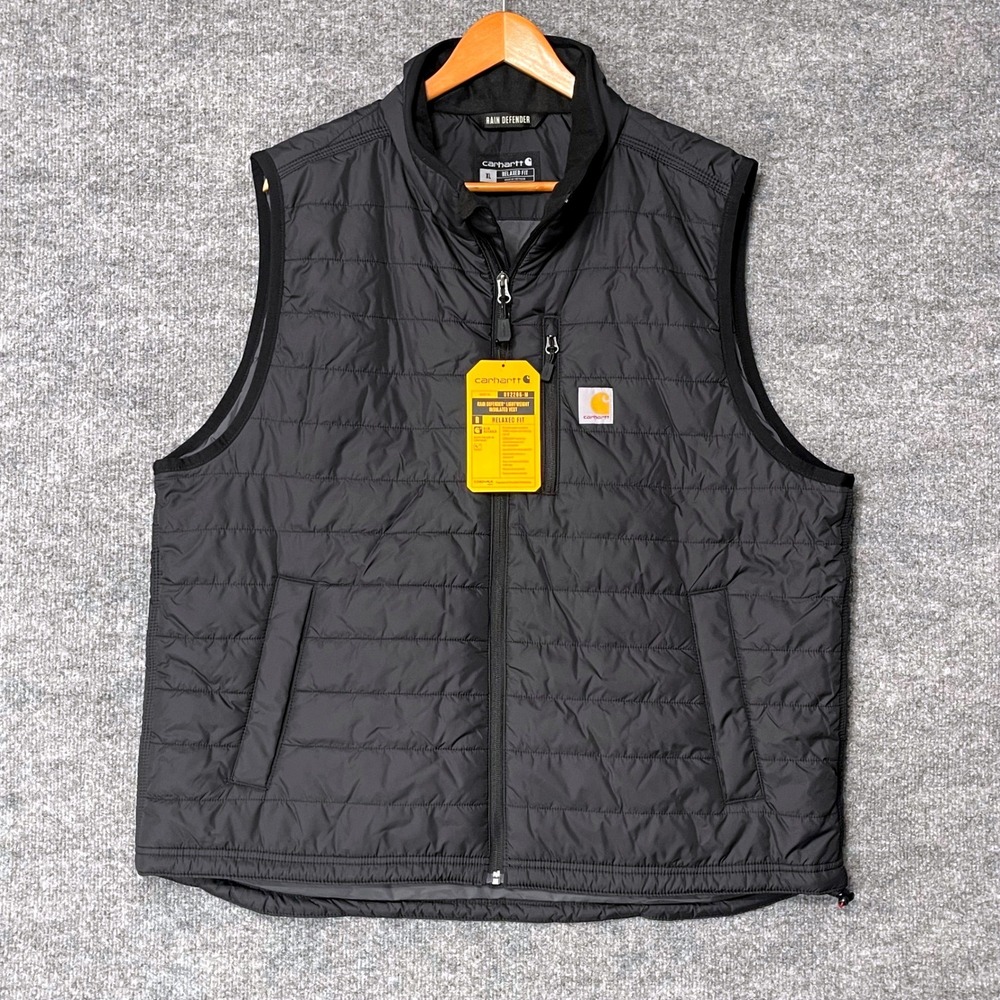 Carhartt Rain Defender Lightweight Insulated Vest Black XL OV2286-M Relaxed Fit